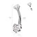 Napakoru, Titanium Prong Set Heart CZ -kirkas sydännapakoru