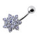 Titaaninen kukkanapakoru|Amazing Clear CZ Flower