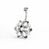 Titaaninen kukkanapakoru|Deluxe Clear CZ Flower