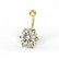 Kirurginteräksinen kukkanapakoru|Small Deluxe Clear CZ Flower