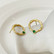 FRENCH RIVIERA|Saint Tropez Earrings -teräksiset vihreät korvakorut