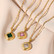 FRENCH RIVIERA|Norah Necklace -vihreä kirurginteräskaulakoru