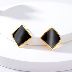 FRENCH RIVIERA|New York Earrings -mustat kirurginteräsnapit