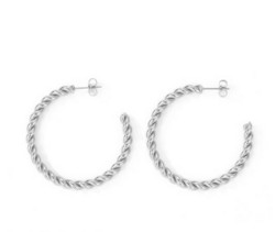 FRENCH RIVIERA|Large Josie Hoops -teräksiset kierrerenkaat (hopea)