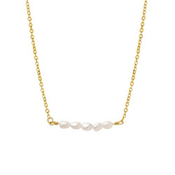 FRENCH RIVIERA|Petit Perle Necklace -helmikaulakoru kirurginterästä