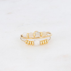 Sormus, BOHM PARIS|Bague Abatina -valkoinen pyöriteltävä kivisormus