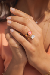 Sormus, BOHM PARIS|Bague Bea -tummanvihreä/kulta