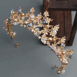 ROMANCE|Greta -kullanvärinen näyttävä tiara värillisin kristallein