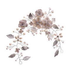 Hiuskoru|ROMANCE, Blossom -hopeanvärinen hiusköynnös valkoisin kukin