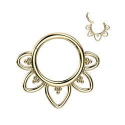 Titaani lävistysrengas, Filigree -koristeellinen clicker (kulta)
