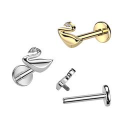 Titaani rustokoru/traguskoru, Swan  -joutsen labret (hopea)