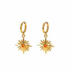 FRENCH RIVIERA|Astre Earrings -teräsrenkaat luonnonkivellä