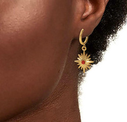 FRENCH RIVIERA|Astre Earrings -teräsrenkaat luonnonkivellä