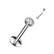 Titaani labret, CZ Convex Basic -kimaltava labret 3mm pallolla (hopea)