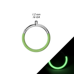 Titaaninen lävistysrengas, Front Glow -pimeässä hohtava (vihreä)