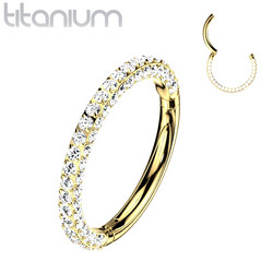 Lävistysrengas, Titanium 3 Sides Hoop in Gold -titaaninen clicker