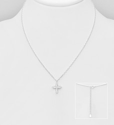 PREMIUM COLLECTION|Carla -hopeakaulakoru kirkkaalla ristiriipuksella