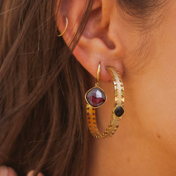 Korvakorut, BOHM PARIS|Boucles Léa -jäänsiniset kristallikorvakorut