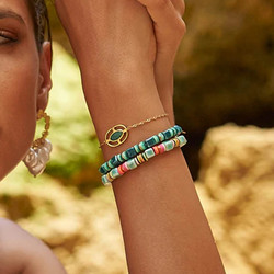 BOHM PARIS|Bracelet Aélis -kermansävyinen rannekoru keramiikkahelmin