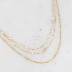 BOHM PARIS|Collier Frédéricue -kerroskaulakoru valkoisin emalihelmin