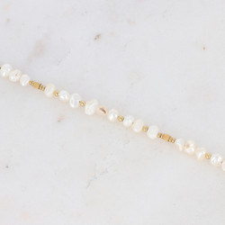 BOHM PARIS|Anklet Odysee -valkoinen nilkkakoru makeanvedenhelmin