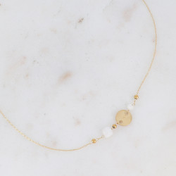BOHM PARIS|Collier Pétunia -luonnonkivikaulakoru valkoisella akaatilla
