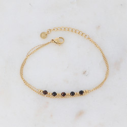 BOHM PARIS|Bracelet Maximilien -musta akaatti rannekoru
