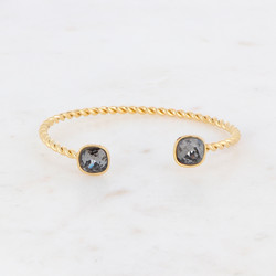 BOHM PARIS|Bracelet Manoel -kristallirannekoru (kulta, siniharmaa)