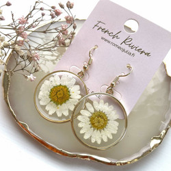 FRENCH RIVIERA|Real Daisy -päivänkakkara korvakorut