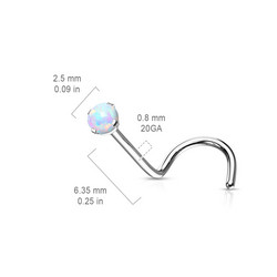 Nenänappi 0,8mm, Titanium Gold Opal -titaaninen nenäkoru (kulta)