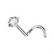 Nenänappi 0,8mm, Titanium 3mm CZ Stud -titaaninen nenäkoru