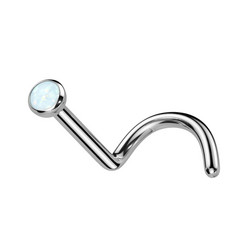 Nenänappi 0,8mm, Titanium 2,5mm Opal -titaaninen nenäkoru