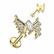 Rustokoru/traguskoru, Crystal Butterfly in Gold -titaaninen labret