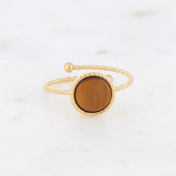 Sormus, BOHM PARIS|Bague Chloe -tiikerinsilmä luonnonkivisormus