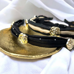 SUGAR SUGAR®, Roses Hairband -musta/kerma comfy-hiuspanta