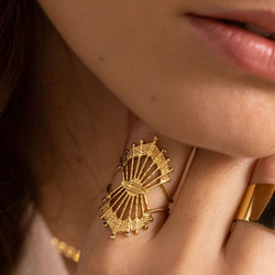 BOHM PARIS|Bague Keaggan -kirurginterässormus (hopea)