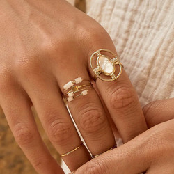BOHM PARIS|Bague Abriana -akaattisormus pyöriteltävin helmin
