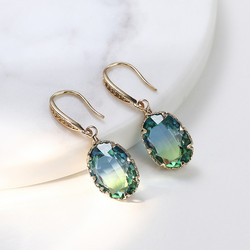 FRENCH RIVIERA|Minette Earrings -sinivihreät kimaltavat korvakorut