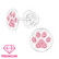 Hopeiset premium korvanapit, Pink Paw Print -tassunjälki korvanapit