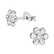 Lasten hopeanapit, Clear Sparkly Flower -kirkkaat kukkakorvakorut