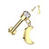 Rustokoru/traguskoru, Crescent Moon Dangle in Gold -titaaninen labret