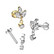 Rustokoru/traguskoru, Marquise Leaf Dangle in Gold -titaaninen labret
