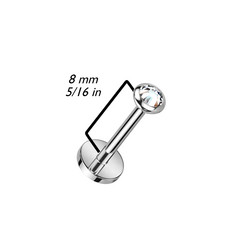 Rustokoru/traguskoru, Clear Push In CZ Top -titaaninen labret