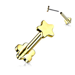 Titaani rustokoru/traguskoru, Push In Star 2 in 1 -labret (kulta)