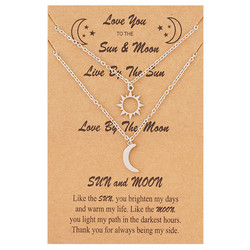 Rakkauskoru, Sun & Moon -aurinko ja kuu kaulakoru (hopea)