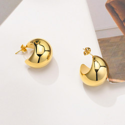 FRENCH RIVIERA|Ally Gold Hoops  -kirurginteräsrenkaat (kaksi kokoa)
