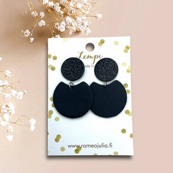 LEMPI®-korvakorut, Ilo -koko S (matta musta - glitter musta)