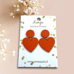 LEMPI®-korvakorut, Hellä -oranssit sydänkorvakorut