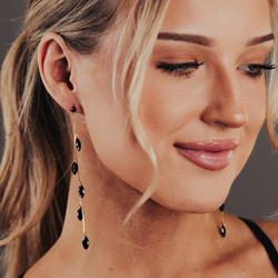 FRENCH RIVIERA|Julie Earrings -mustat juhlakorvakorut (myös kirkkaana)