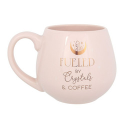 Muki, Fueled By Crystals and Coffee Mug -vaaleanpunainen muki